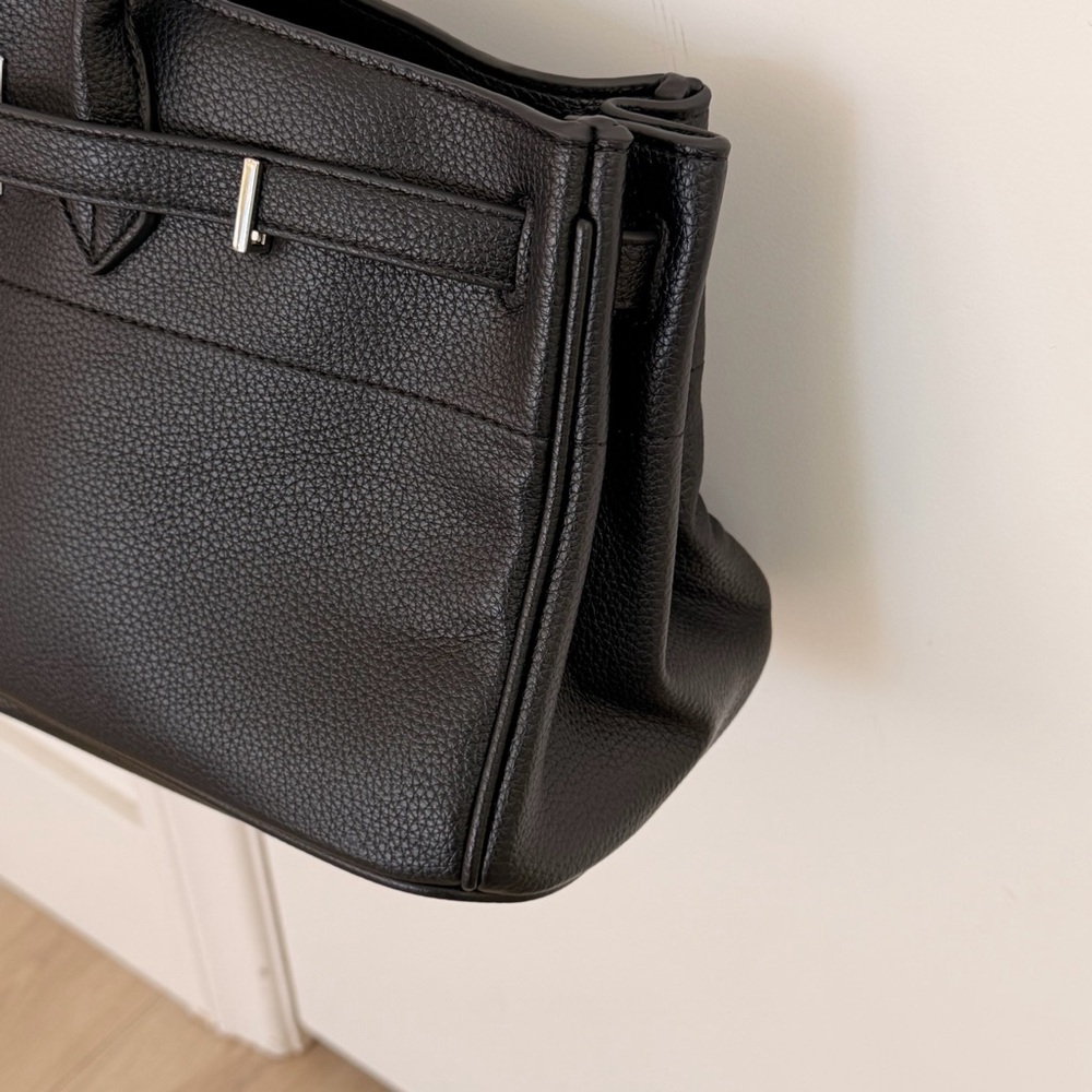 Hermes Birkin 29 Style Black Leather Shoulder Bag - Picture 5 of 7